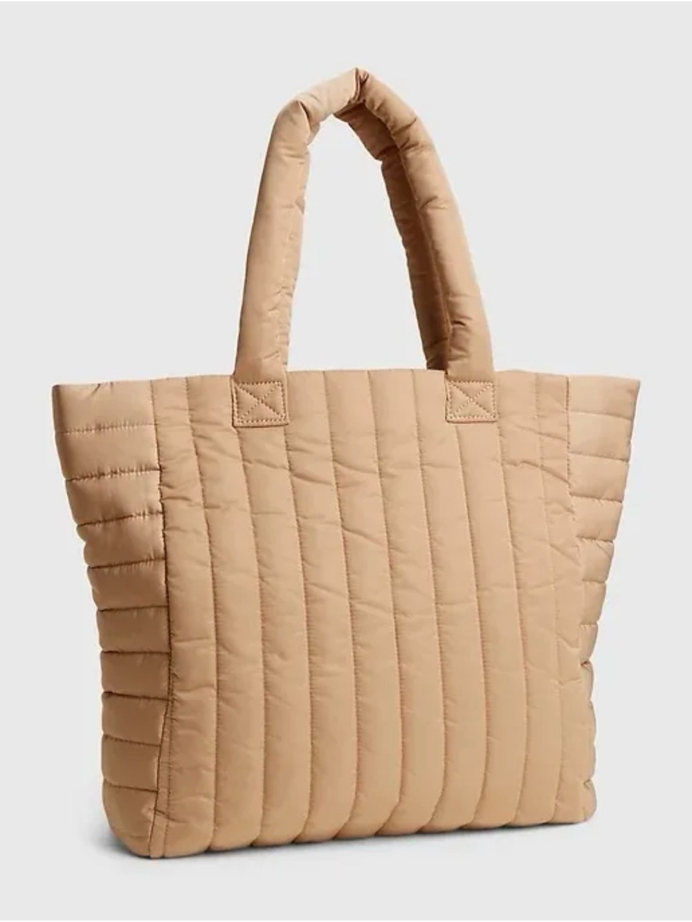 GAP Quilted Puffer Tote Bag in Beige